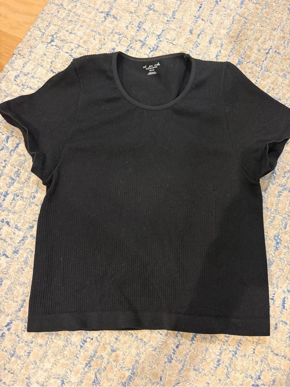Urban Outfitters Black Ribbed Short Sleeve Tee